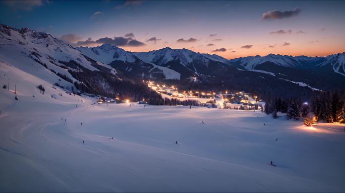 夜晚滑雪场