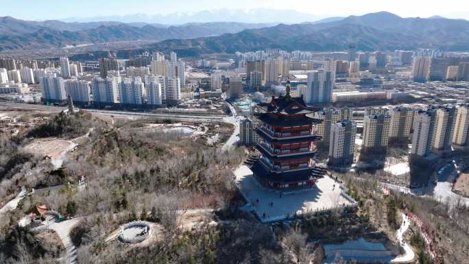 青海 海东 乐都 航拍 乐都古城墙