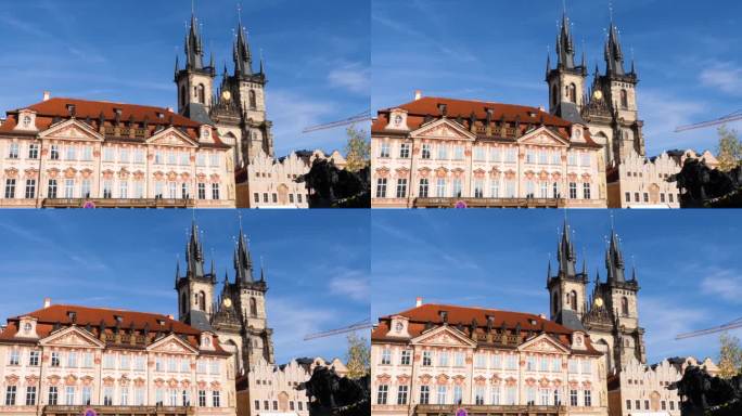 捷克共和国布拉格Týn前的戈尔茨-金斯基宫和圣母教堂