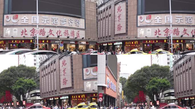 4K实拍，广州北京路商业步行街春节假期。