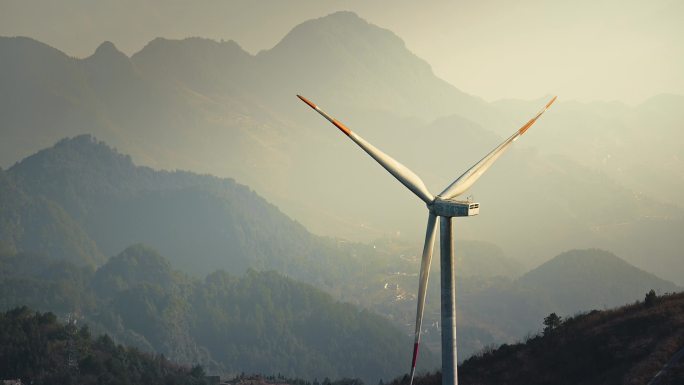 4K 风车 风能 风力发电 新能源