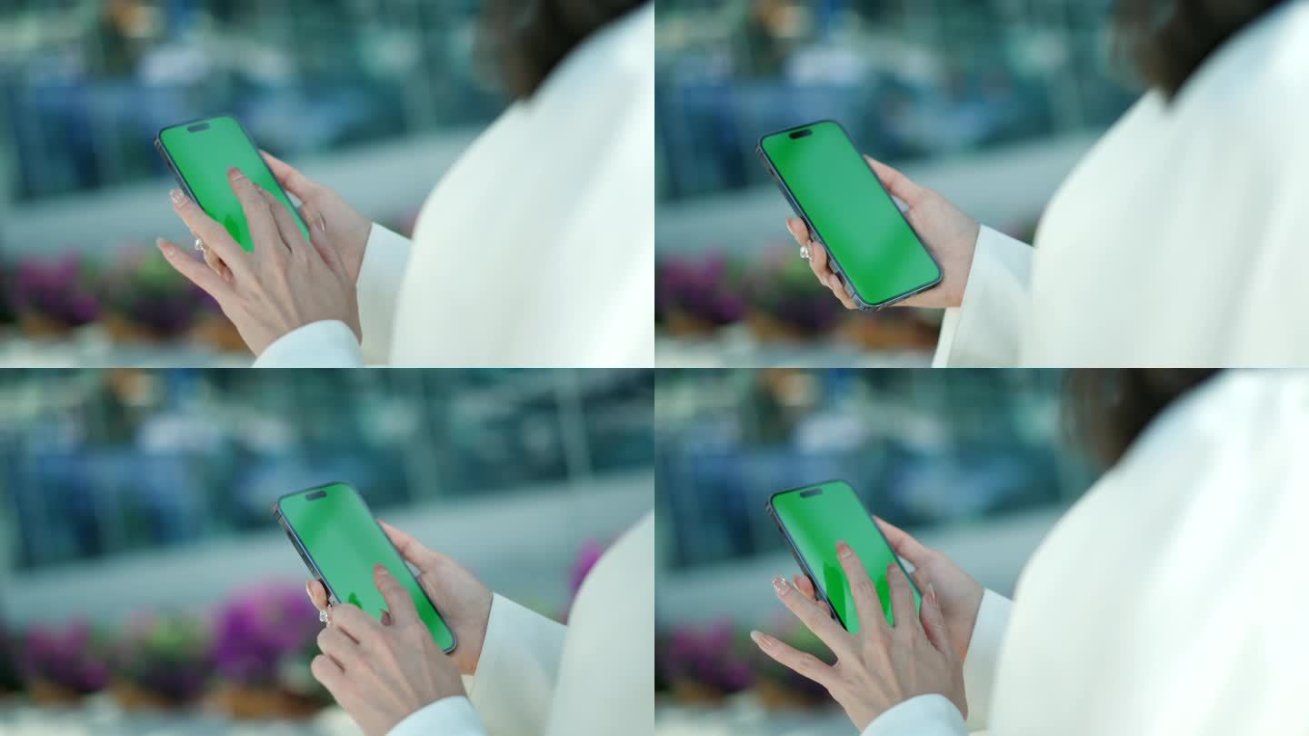 手机绿幕 手机 商务白领使用手机 绿幕