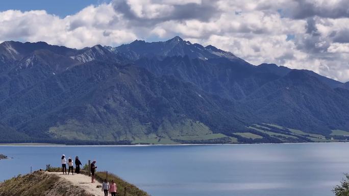 延时航拍新西兰瓦纳卡湖面