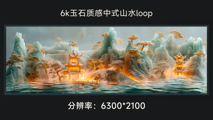 6k玉石质感中式山水loop