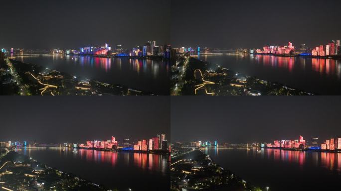 杭州亚运村夜景航拍0948