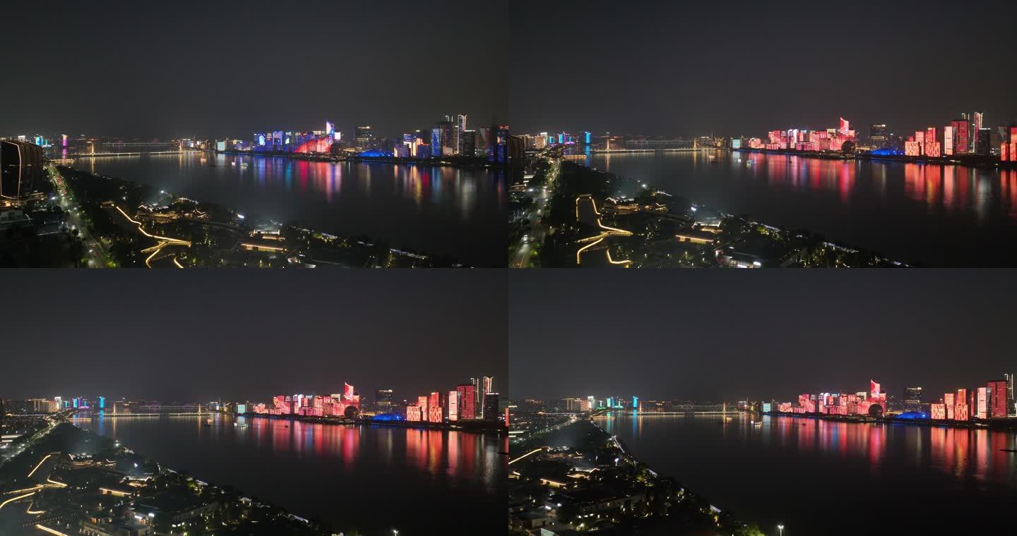 杭州亚运村夜景航拍0948