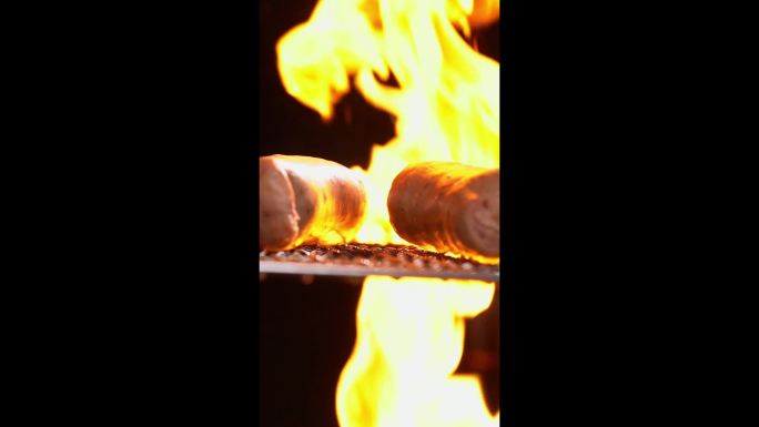 烤肠升格火焰高抛视频内含-横板竖版