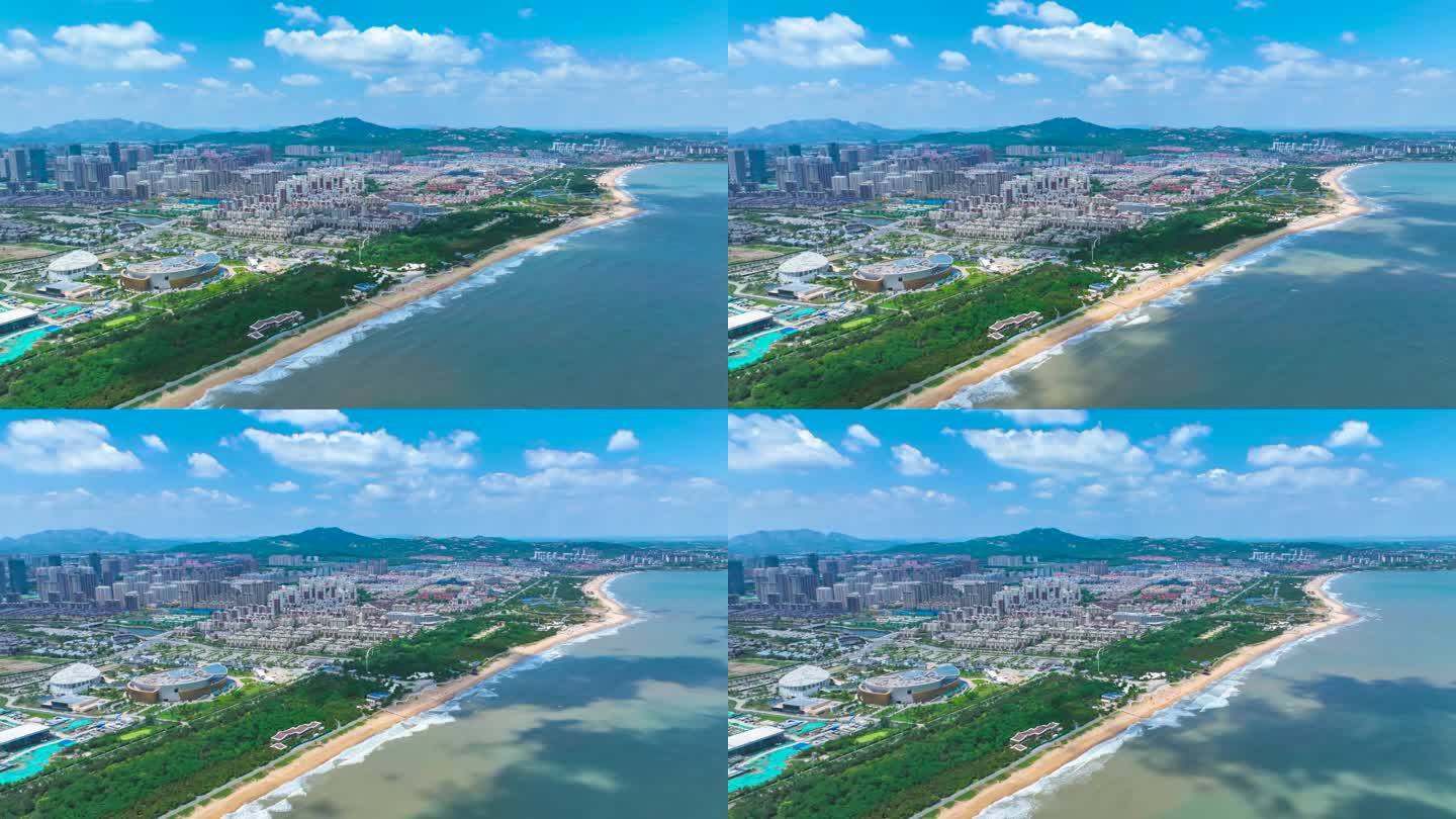 【4k】日照海岸延时摄影大海城市