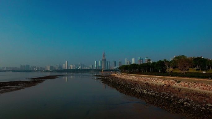 航拍深圳生态湿地公园
