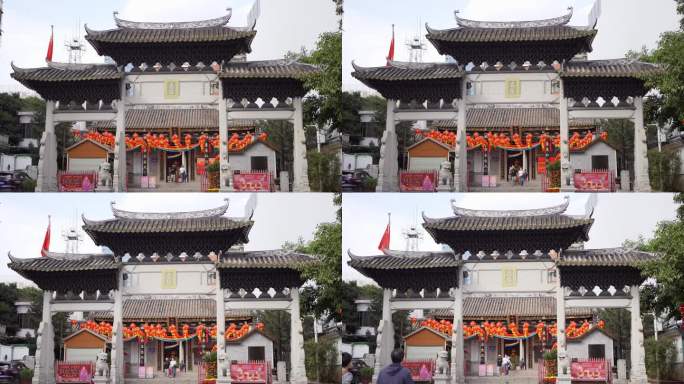 4K实拍，广州中山三路春节假期城隍庙灯笼