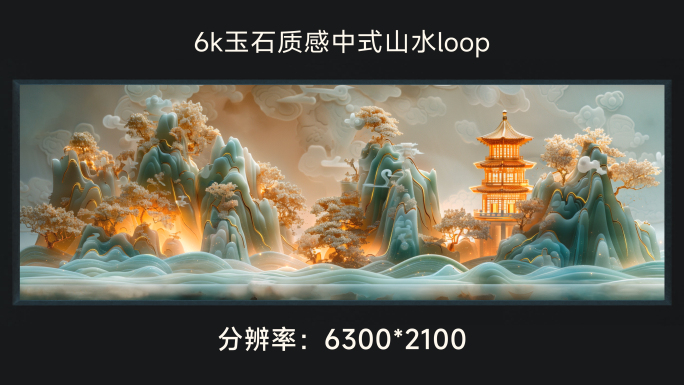 6k玉石质感中式山水loop