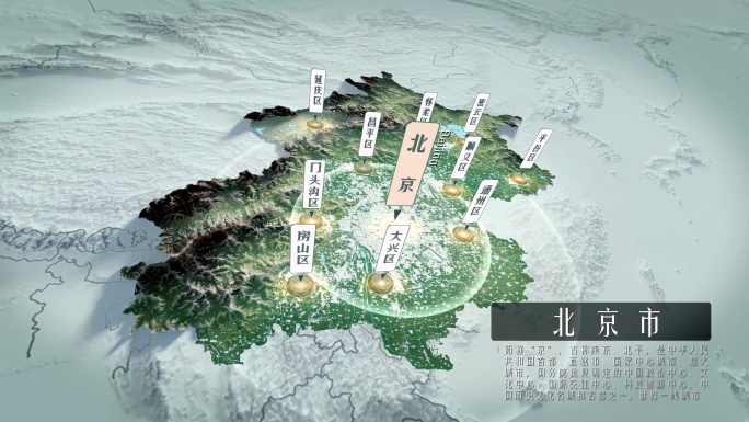 北京云中俯冲三维卫星地图展示AE模板