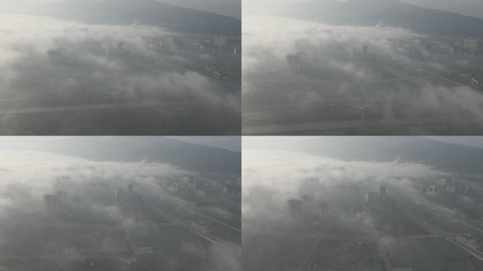 雅安市雨城区清晨云雾缭绕