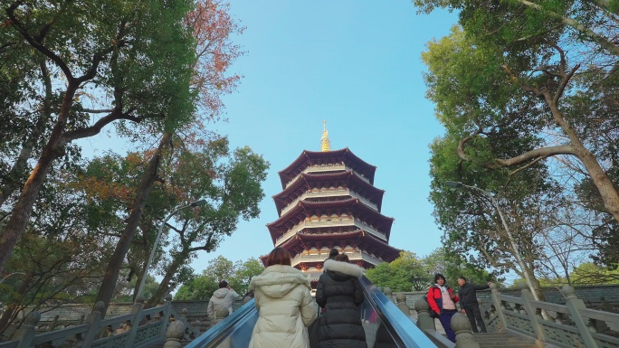 4K杭州雷峰塔风景区