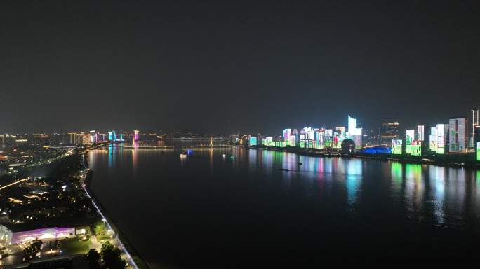 杭州亚运村夜景航拍0951