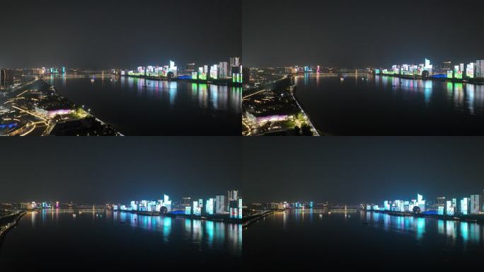 杭州亚运村夜景航拍0951