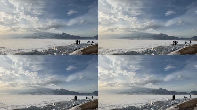 冬季的新疆赛里木湖景区