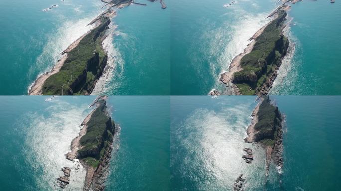 台湾北部海岸线野柳地质公园悬崖峭壁岛屿