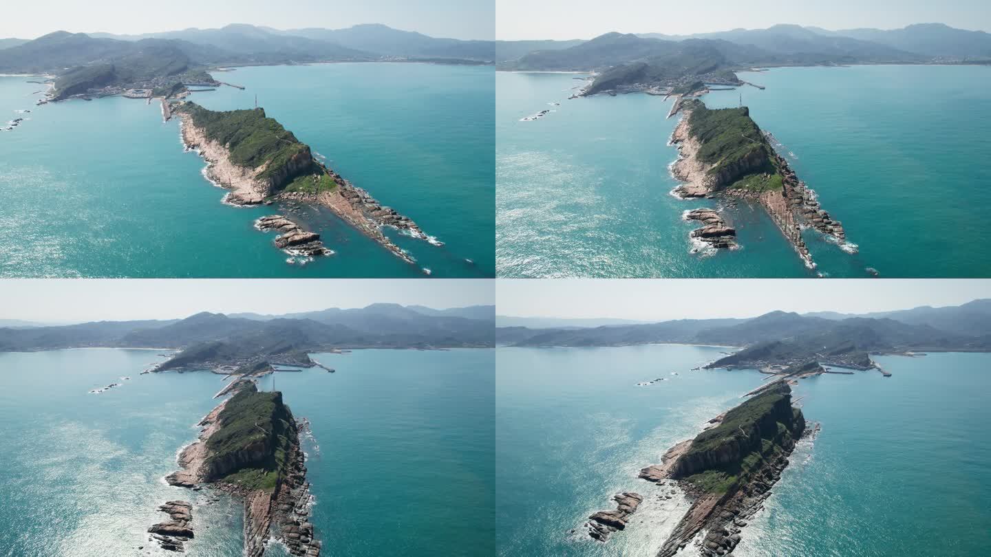 台湾北部海岸线野柳地质公园悬崖峭壁岛屿
