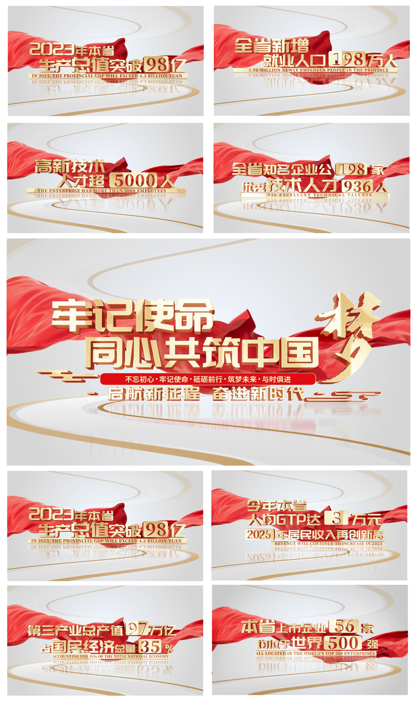 党政企业数据文字展示