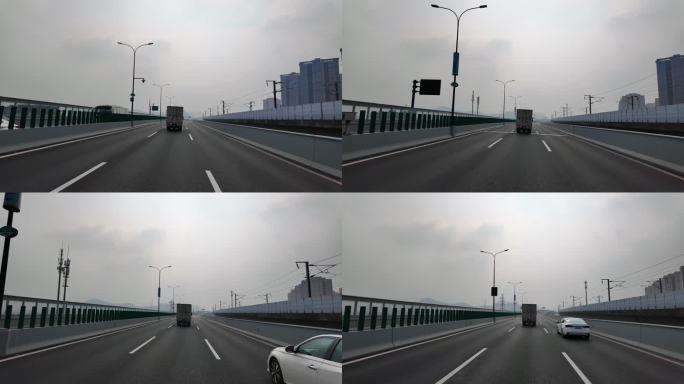 城市马路沿途风景开车第一视角道路公路视频
