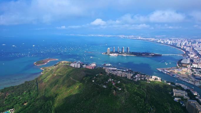 海南穿云高空大景风光三亚航拍风景合集