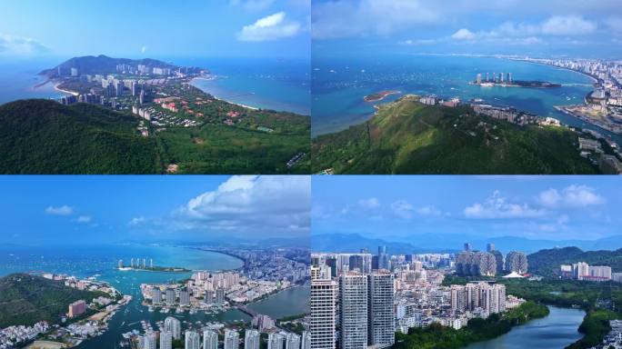 海南穿云高空大景风光三亚航拍风景合集