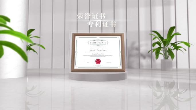4k专利证书荣誉证书展示