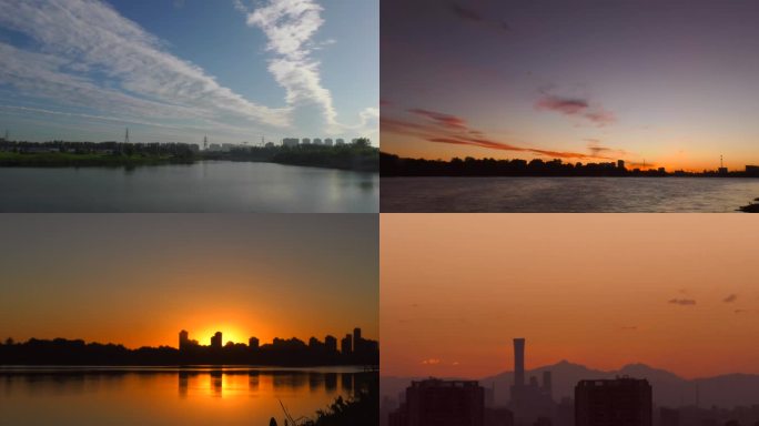 日出黎明清晨北京通州大运河文化旅游景区