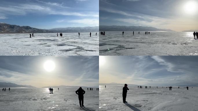冬季的新疆赛里木湖