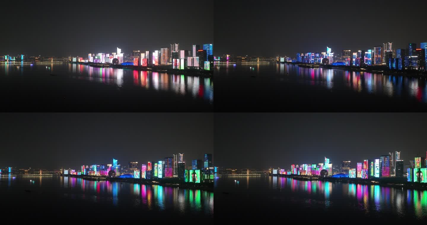 杭州亚运村夜景航拍0952