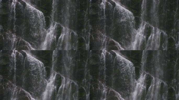 瀑布流水飞流岩壁青苔