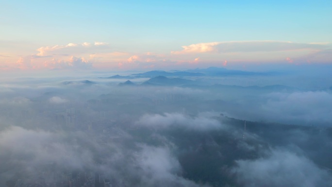 惠州惠城高榜山云雾前推大景