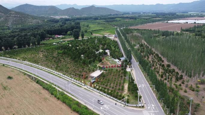 旅拍绿色城镇乡村郊外公路田野风景