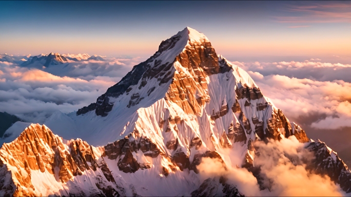 高山雪山大山云海日出