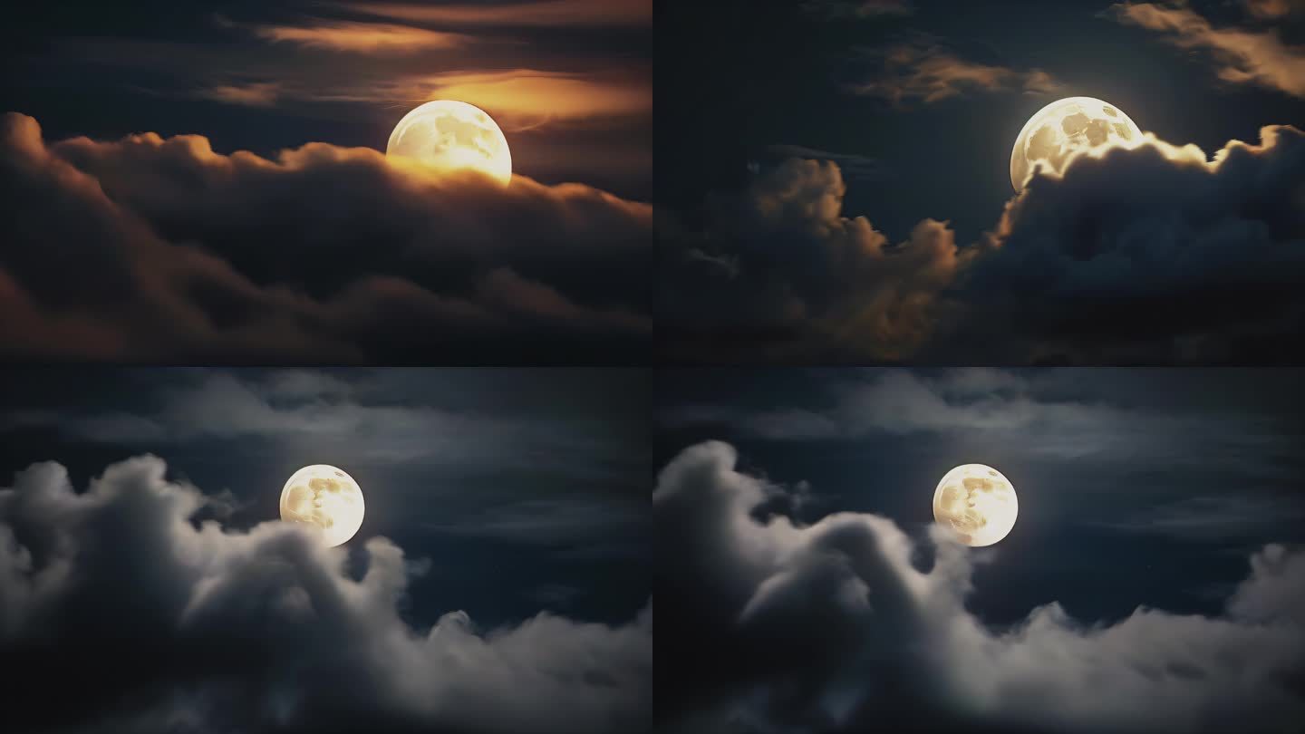 明月月亮月光月色夜空天空圆月满月云遮月