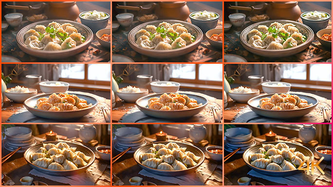 美食集锦 饺子 馄饨 馍馍 温暖的饭桌
