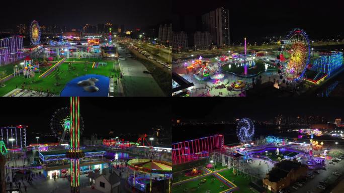 航拍肇庆市四会欢乐世界【夜景】