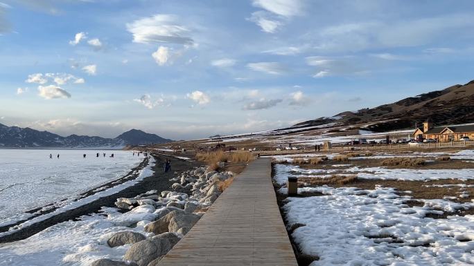 冬季的新疆赛里木湖风景区