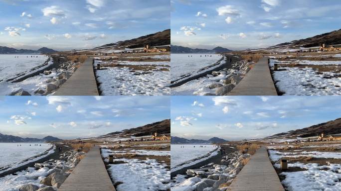冬季的新疆赛里木湖风景区