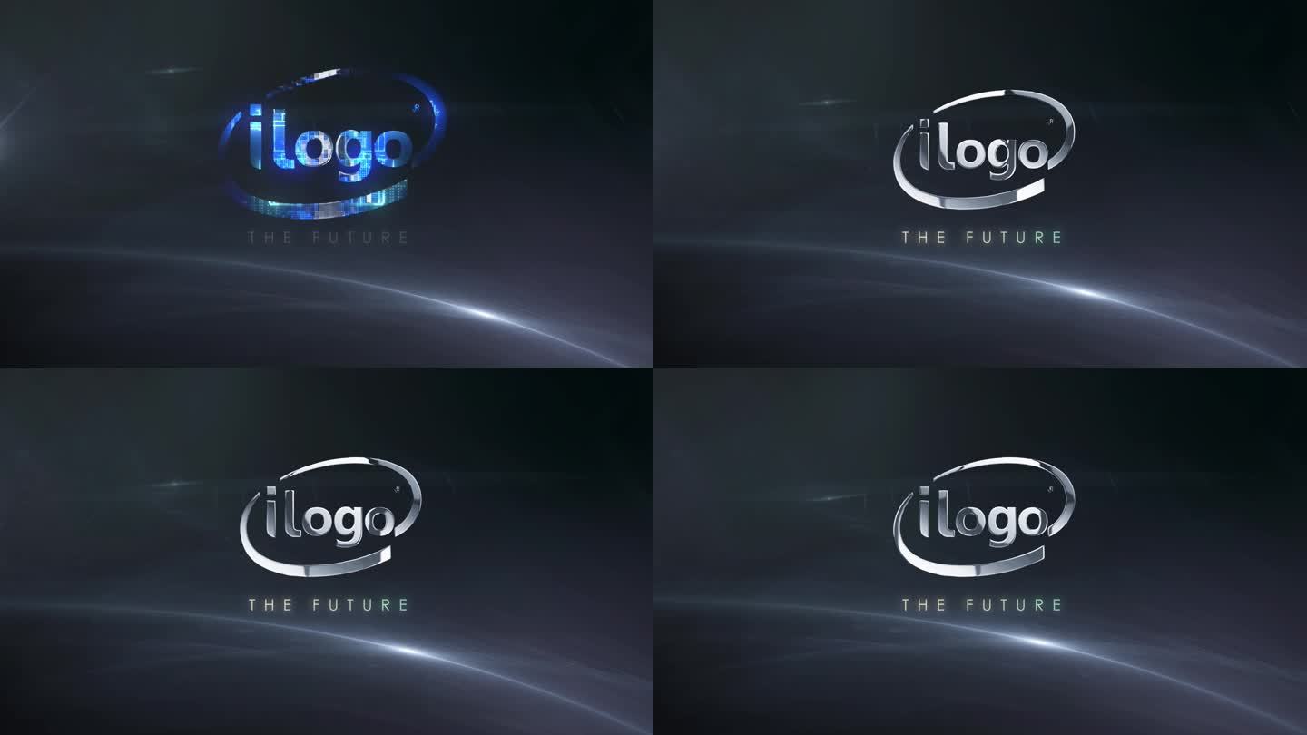 4K质感科技LOGO金属LOGO片头