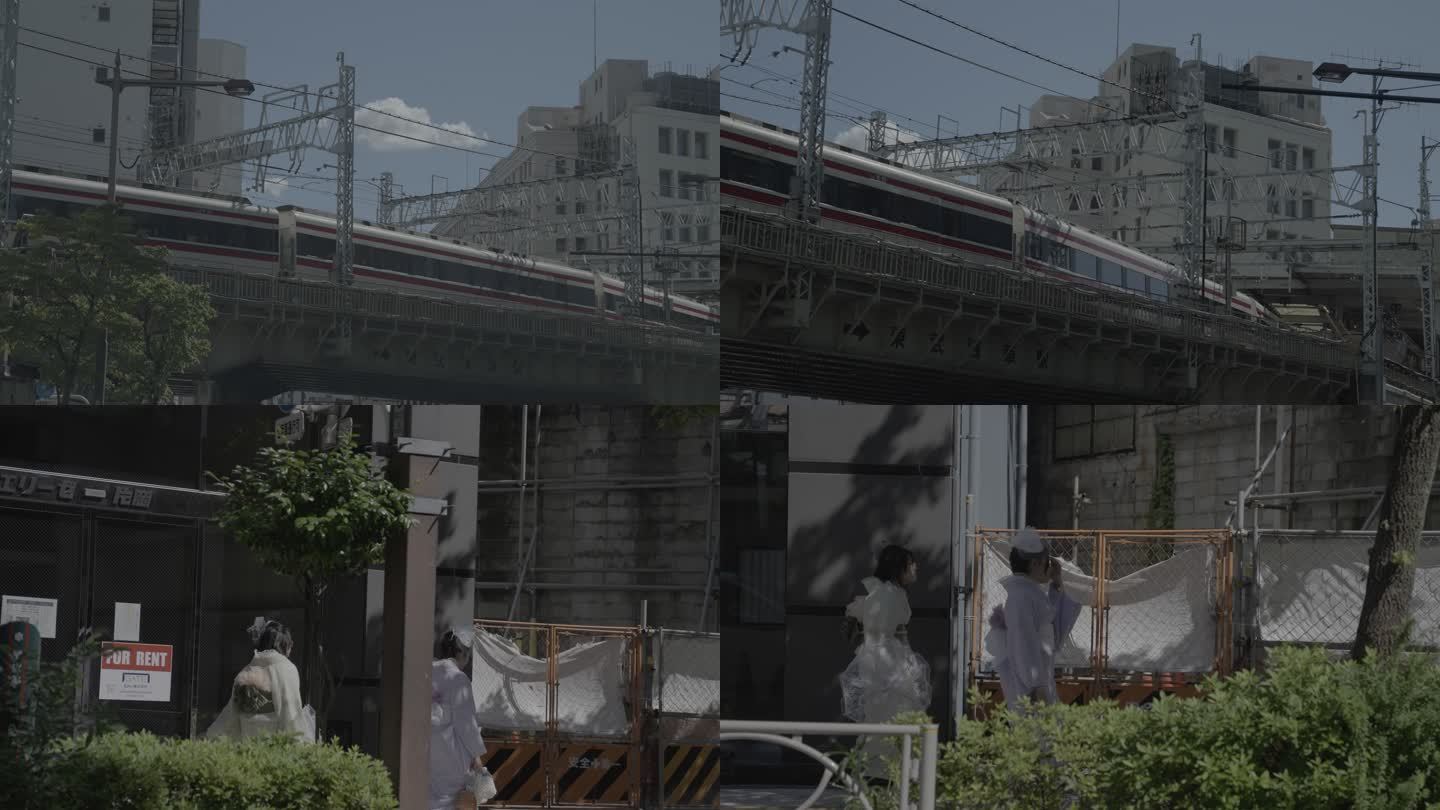 4k-log东京街头电车驶过地铁