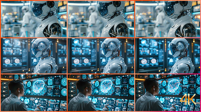 未来机器人世界 人工智能机器人办公场景