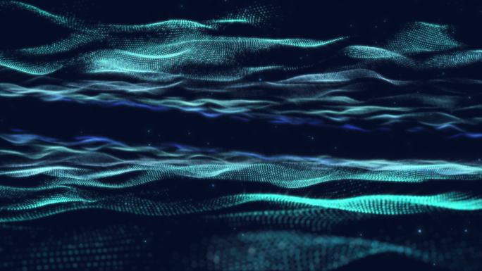 蓝色海洋粒子波浪AE模板