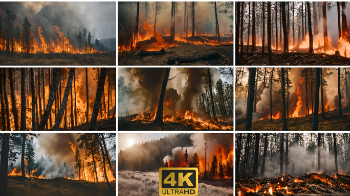 火灾森林火灾森林大火自然灾害森林消防污染