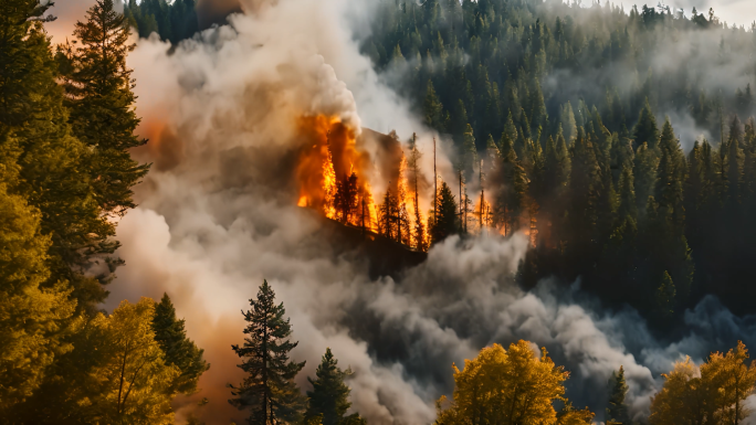 火灾森林火灾森林大火自然灾害森林消防污染
