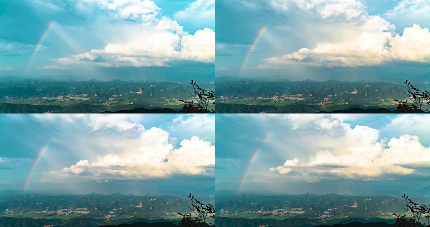 天气变化 彩虹 云彩延时素材