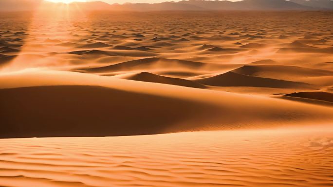 4K 炎热的沙漠 热浪扭曲的沙漠画面