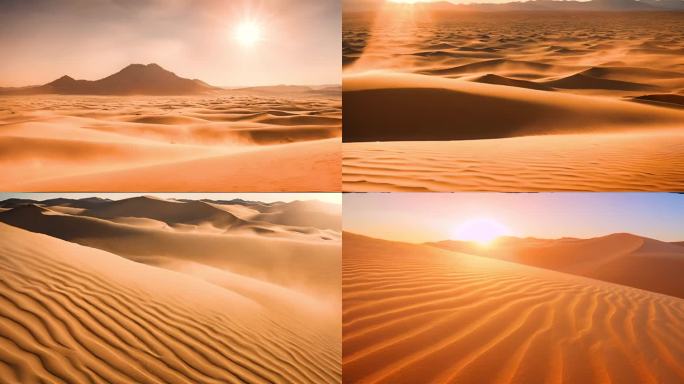 4K 炎热的沙漠 热浪扭曲的沙漠画面
