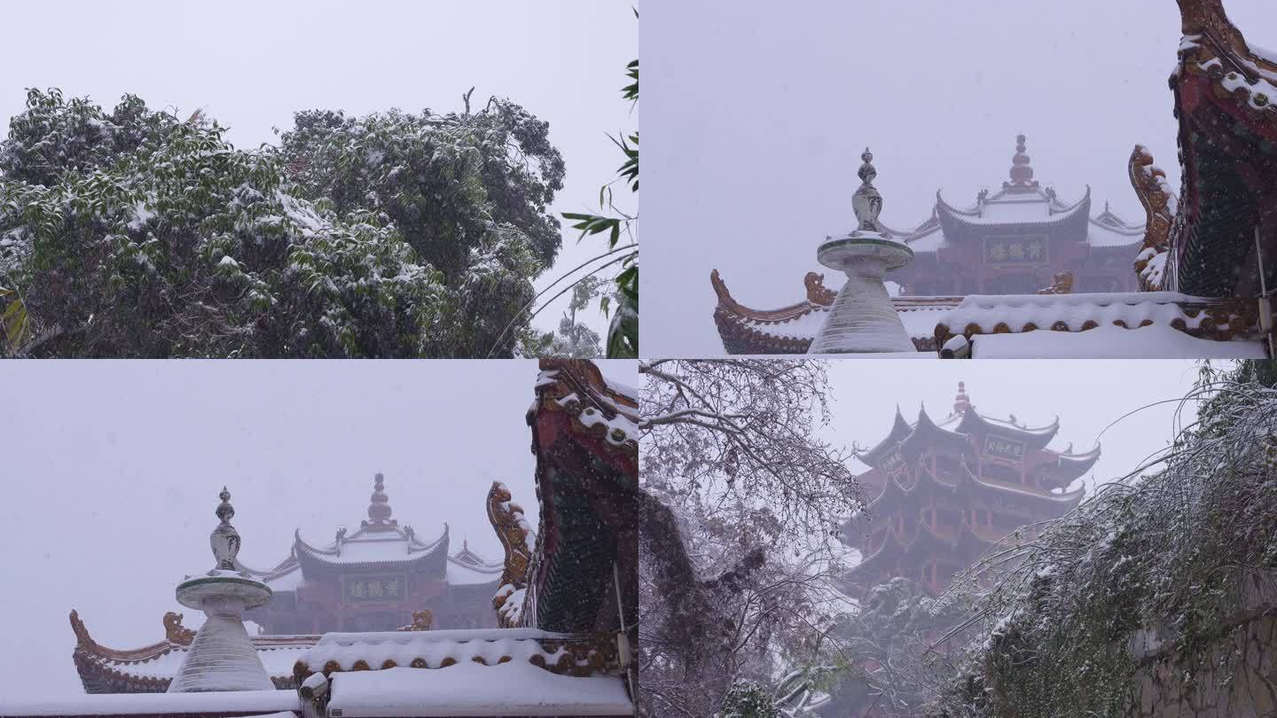 4K实拍6个不同景致的下雪空镜画面